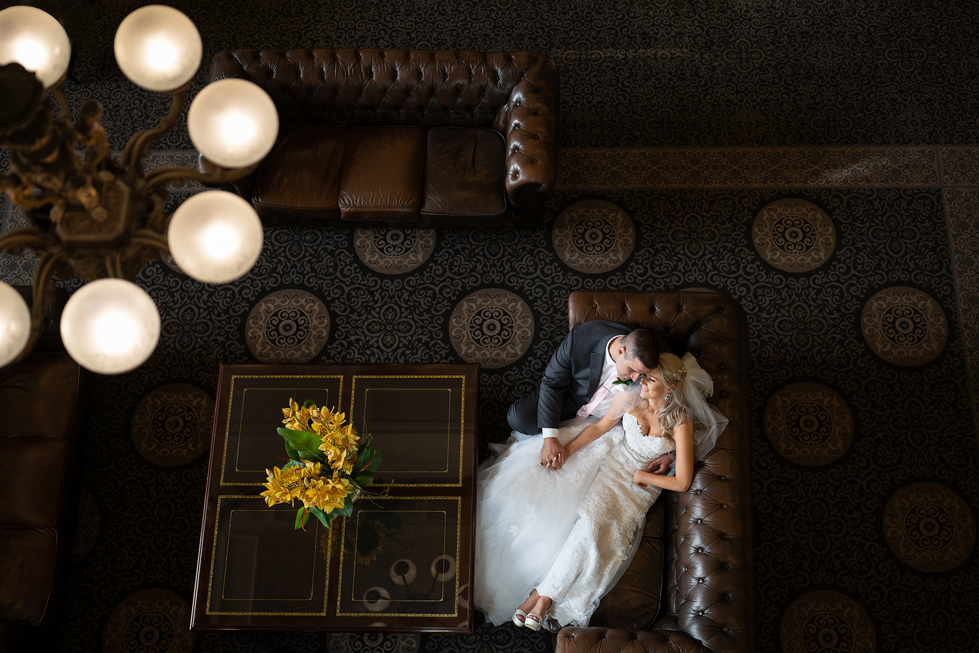 Wedding couple at the lobby of Stamford Grand Hotel Glenelg