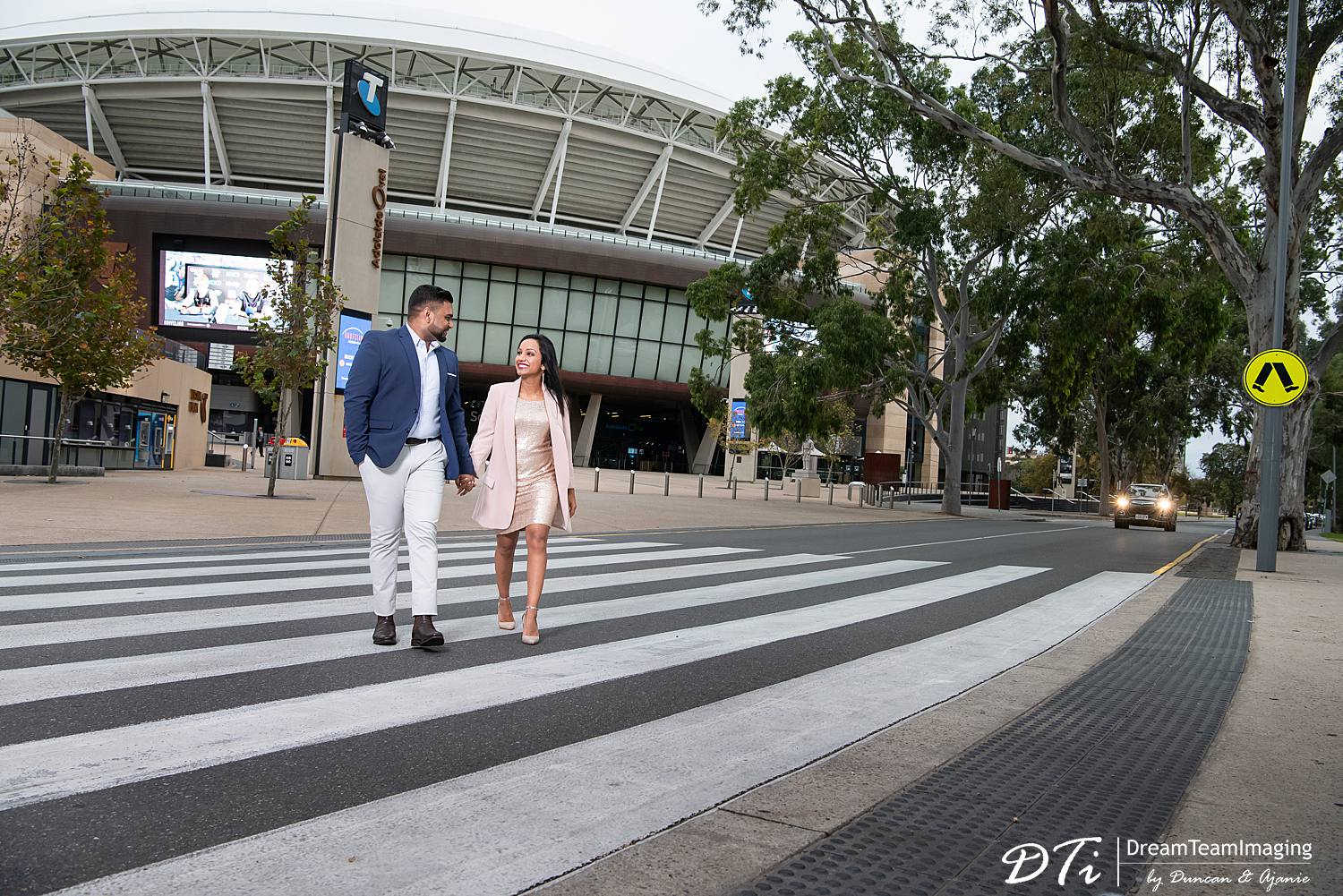 Engagement photography session, Couple walking on the streets of Adelaide, relaxed and natural photography session, Sri Lankan couple engagement photos