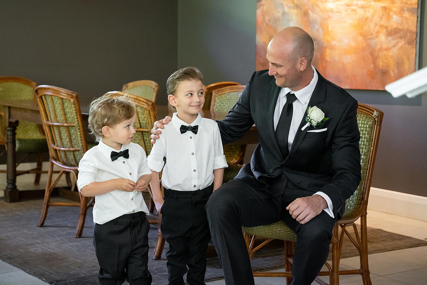 Groom with page boys, Adelaide wedding photography