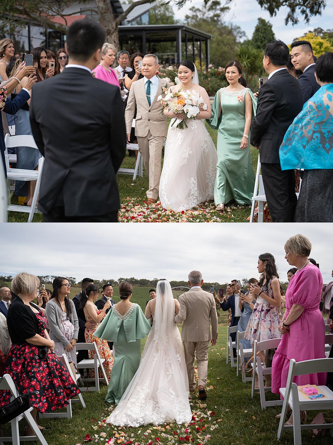 Melbourne wedding photographer, wedding ceremony garden