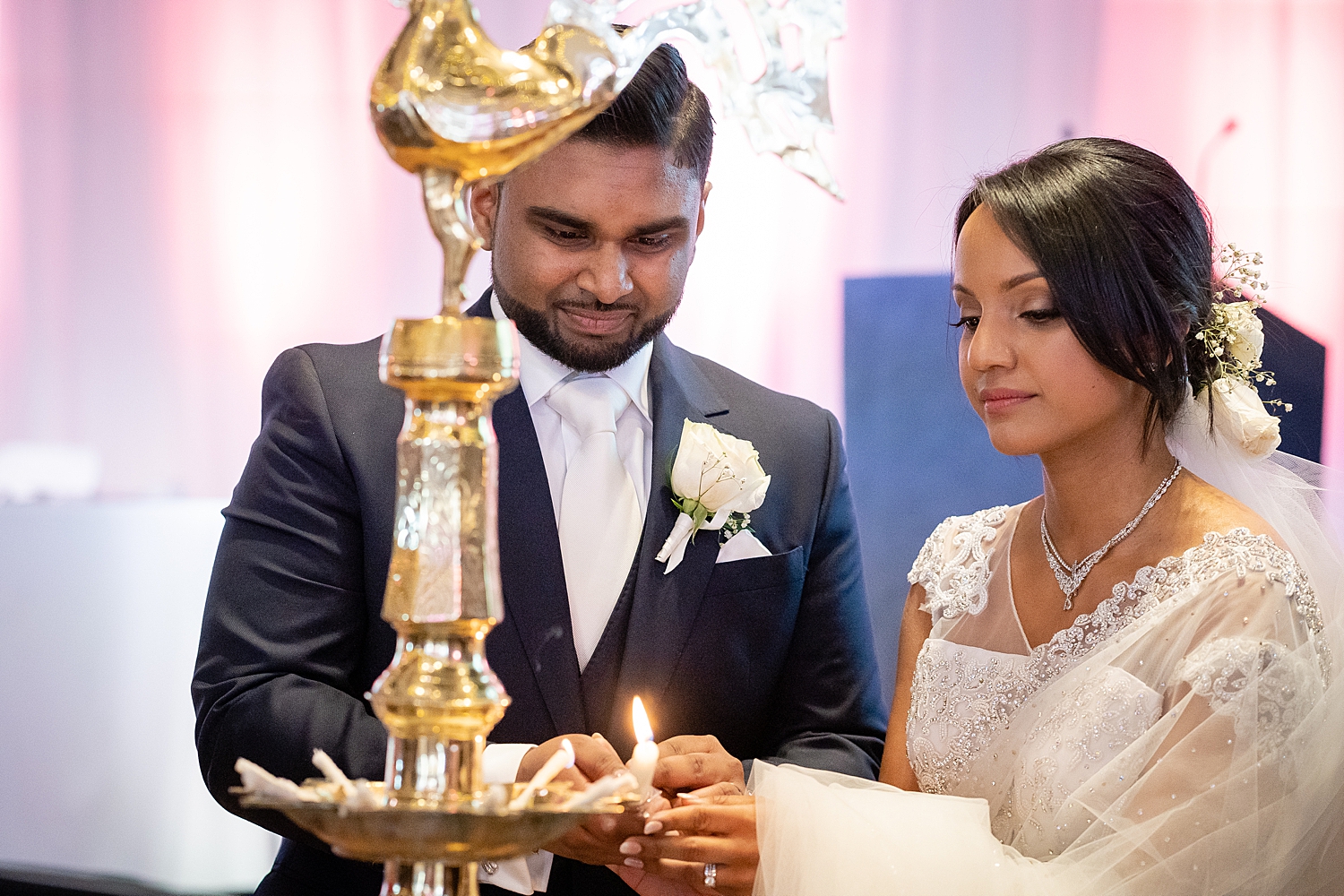 Lighting oil lamp sri lankan wedding